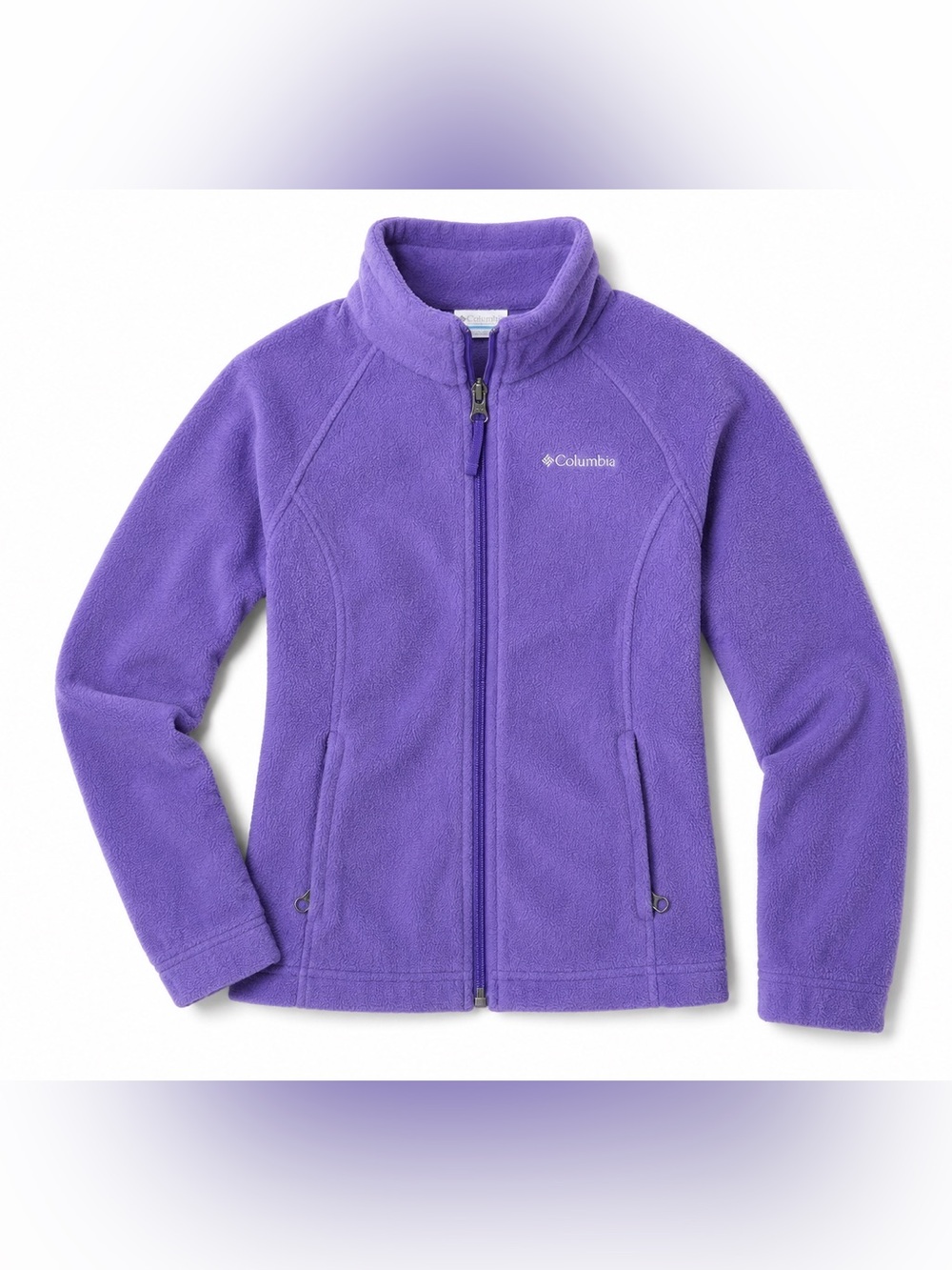 Columbia Girls Purple Fleece Full Zip Jacket Size S 7/8 Outdoor